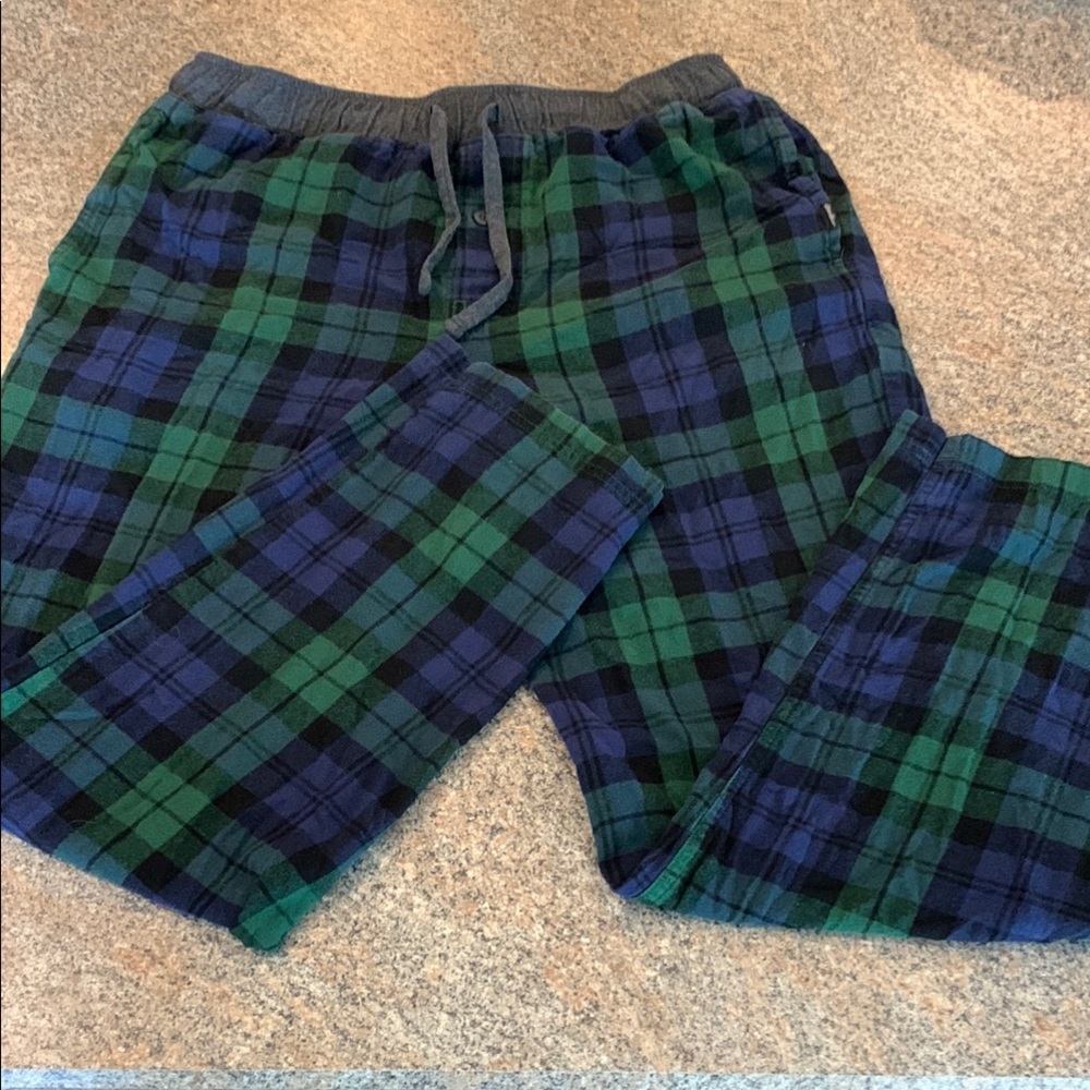 Plaid Lounge Pants in Green and Blue